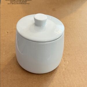 Crate&Barrel White Lidded Sugar Bowl